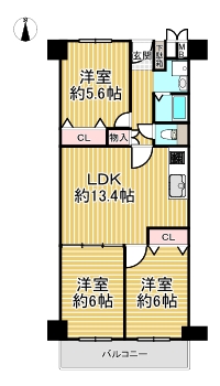 ロイヤルパレス藤井寺　間取り