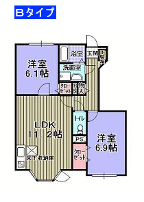 ウイング本郷Ｂタイプ　間取図